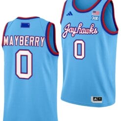 Wyvette Mayberry Jersey #0 Kansas Jayhawks Basketball DRIP Alternate 2023-24 Baby Blue