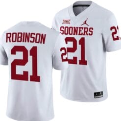 Xavier Robinson Jersey #21 Oklahoma Sooners 2024 College Football White