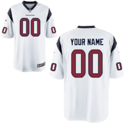 Houston Texans Custom Name and Number Road Game White Jersey