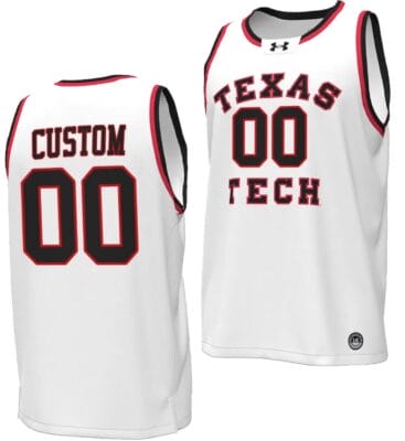 Custom Texas Tech Jersey Name and Number Throwback Basketball Replica White