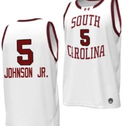 Meechie Johnson Jr Jersey #5 South Carolina Gamecocks Basketball Throwback Replica White