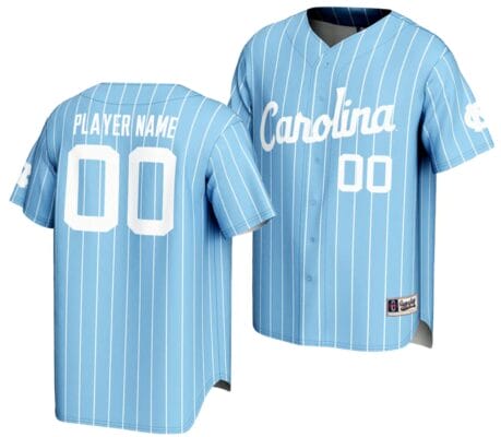 Custom North Carolina Tar Heels Jersey Name and Number Lightweight Baseball Light Blue