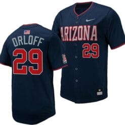 Eric Orloff Jersey #29 Arizona Wildcats Replica Baseball Full-Button Navy