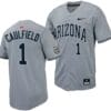 Garen Caulfield Jersey #1 Arizona Wildcats Replica Baseball Full-Button Gray