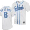 Jackson Van De Brake Jersey #6 North Carolina Tar Heels Baseball White Full-Button