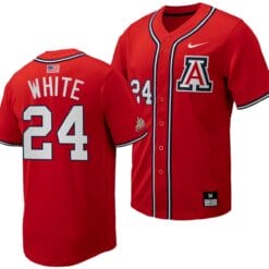 Mason White Jersey #24 Arizona Wildcats Replica Baseball Full-Button Red