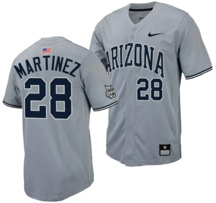 Matthew Martinez Jersey #28 Arizona Wildcats Replica Baseball Full-Button Gray