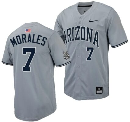 Richie Morales Jersey #7 Arizona Wildcats Replica Baseball Full-Button Gray