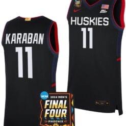 Alex Karaban Jersey #11 UConn Huskies Basketball 2024 NCAA March Madness Final Four Navy