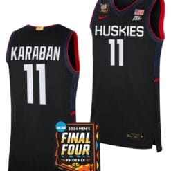 Alex Karaban Jersey #11 UConn Huskies Basketball 2024 NCAA March Madness Final Four Navy