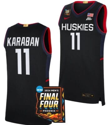 Alex Karaban Jersey #11 UConn Huskies Basketball 2024 NCAA March Madness Final Four Navy