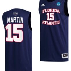 Alijah Martin Jersey #15 FAU Owls College Basketball 2023 NCAA March Madness Navy