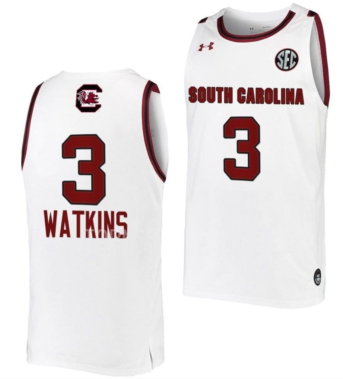 Ashlyn Watkins Jersey #3 South Carolina Gamecocks College Basketball White