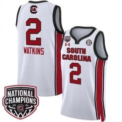 Ashlyn Watkins Jersey #2 South Carolina Gamecocks Basketball 2024 National Champions All Stitched White