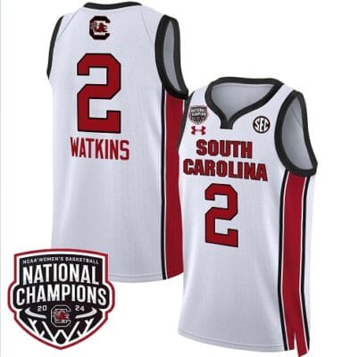 Ashlyn Watkins Jersey #2 South Carolina Gamecocks Basketball 2024 National Champions All Stitched White