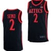 Adam Seiko Jersey #2 San Diego State Aztecs College Basketball Black