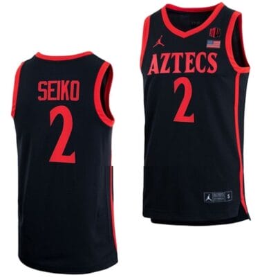 Adam Seiko Jersey #2 San Diego State Aztecs College Basketball Black