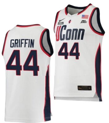 Aubrey Griffin Jersey #44 UConn Huskies College Basketball White Replica