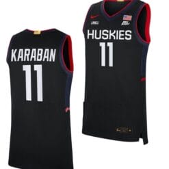 Alex Karaban Jersey UConn Huskies College Basketball Limited Black #11