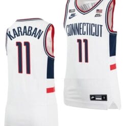 Alex Karaban Jersey UConn Huskies College Basketball Alumni White #11
