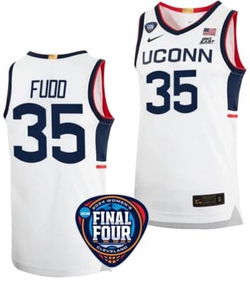 Azzi Fudd Jersey #35 UConn Huskies Basketball 2024 NCAA March Madness Final Four White