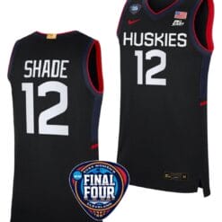 Ashlynn Shade Jersey #12 UConn Huskies Basketball 2024 NCAA March Madness Final Four Black
