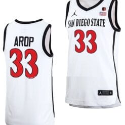 Aguek Arop Jersey #33 San Diego State Aztecs College Basketball Home White