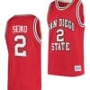 Adam Seiko Jersey #2 San Diego State Aztecs College Basketball Red Retro