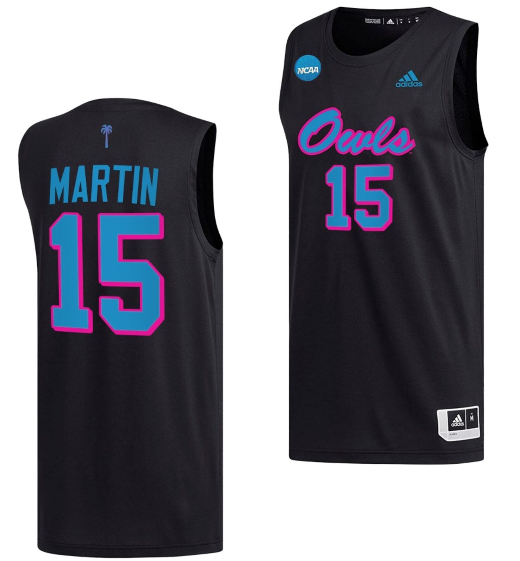 Alijah Martin Jersey #15 FAU Owls College Basketball 2023 NCAA March Madness Black