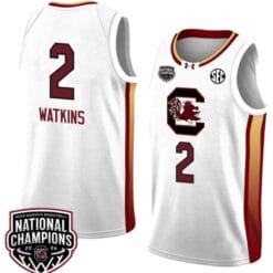 Ashlyn Watkins Jersey #2 South Carolina Gamecocks 2024 NCAA Basketball National Champions White Yellow