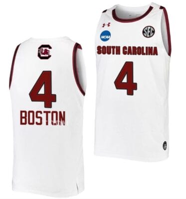 Aliyah Boston Jersey #4 South Carolina Gamecocks College Basketball 2023 NCAA March Madness White