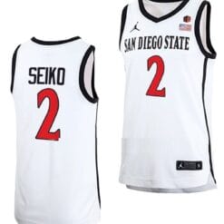 Adam Seiko Jersey #2 San Diego State Aztecs College Basketball Home White