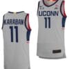 Alex Karaban Jersey UConn Huskies College Basketball Limited Gray #11