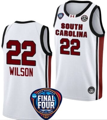 A'ja Wilson Jersey #22 South Carolina Gamecocks Basketball 2024 NCAA March Madness Final Four White
