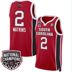 Ashlyn Watkins Jersey #2 South Carolina Gamecocks Basketball 2024 National Champions All Stitched Red