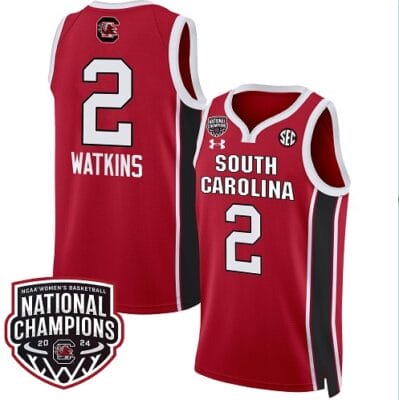 Ashlyn Watkins Jersey #2 South Carolina Gamecocks Basketball 2024 National Champions All Stitched Red