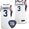 Aaliyah Edwards Jersey #3 UConn Huskies Basketball 2024 NCAA March Madness Final Four White