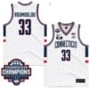 Apostolos Roumoglou Jersey #33 UConn Huskies 2024 NCAA Basketball National Champions White