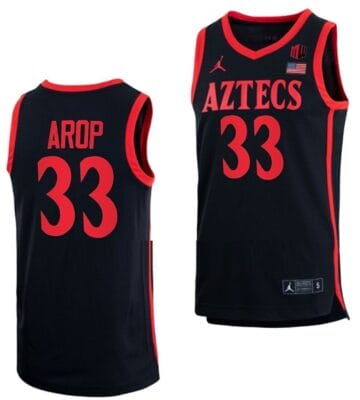 Aguek Arop Jersey #33 San Diego State Aztecs College Basketball Black