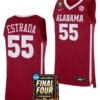 Aaron Estrada Jersey #55 Alabama Crimson Tide 2024 NCAA March Madness Final Four Basketball Crimson