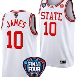 Aziaha James Jersey #10 NC State Wolfpack Basketball 2024 NCAA March Madness Final Four White