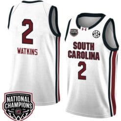 Ashlyn Watkins Jersey #2 South Carolina Gamecocks 2024 NCAA Basketball National Champions White Red