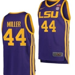 Adam Miller Jersey LSU Tigers College Basketball Purple #44