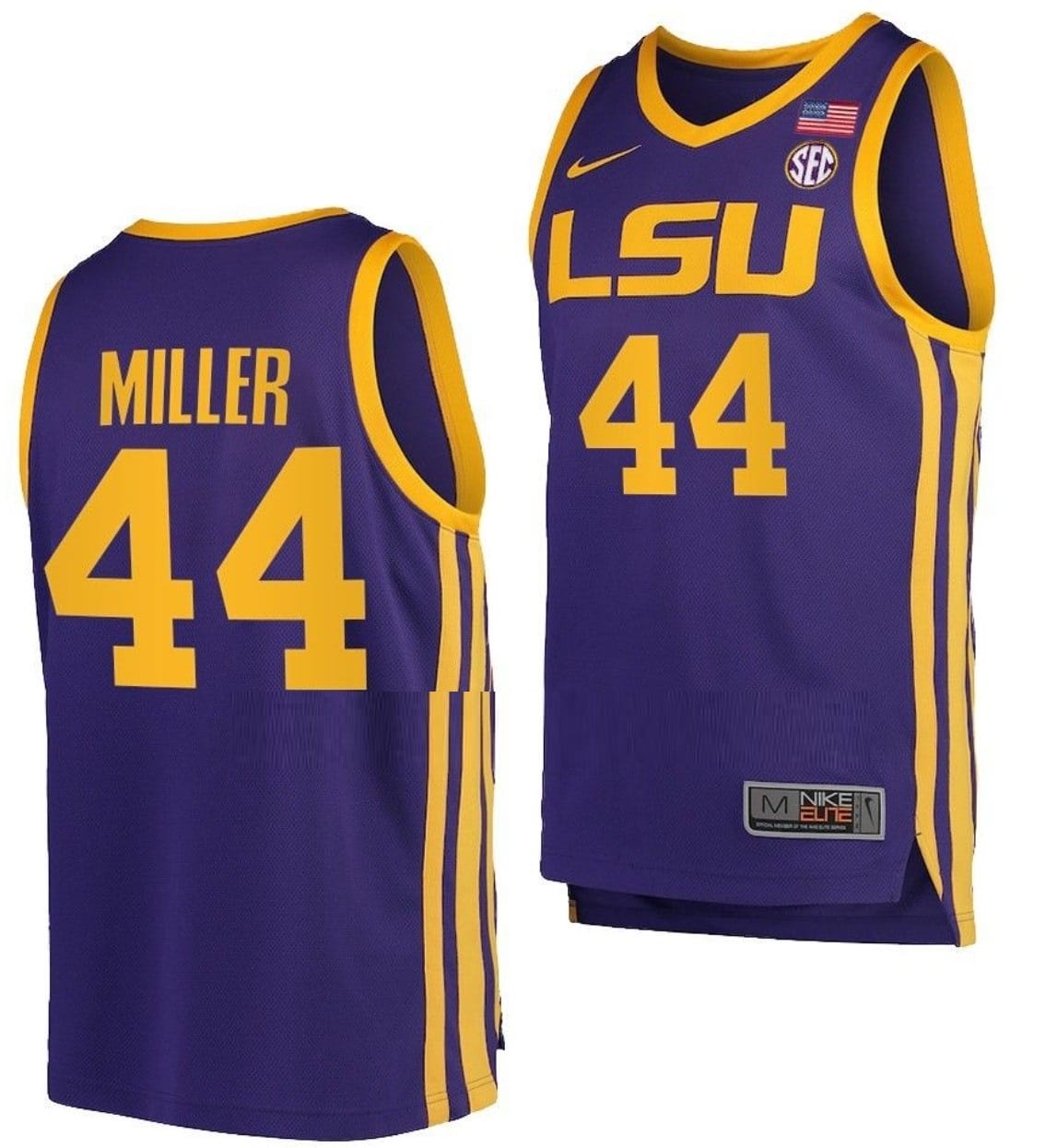 Adam Miller Jersey LSU Tigers College Basketball Purple #44