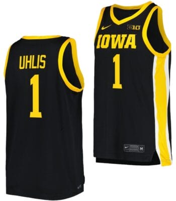 Ahron Ulis Jersey Iowa Hawkeyes College Basketball Black #1