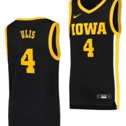 Ahron Ulis Jersey #4 Iowa Hawkeyes College Basketball Black Swingman