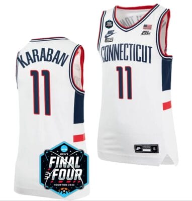 Alex Karaban Jersey #11 UConn Huskies 2023 NCAA National Championship March Madness White