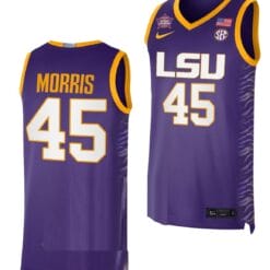 Alexis Morris Jersey #45 LSU Tigers 2023 NCAA Basketball National Champions Purple