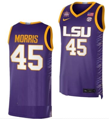 Alexis Morris Jersey #45 LSU Tigers 2023 NCAA Basketball National Champions Purple