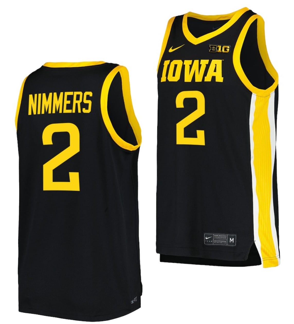 Amarion Nimmers Jersey Iowa Hawkeyes College Basketball Black #2